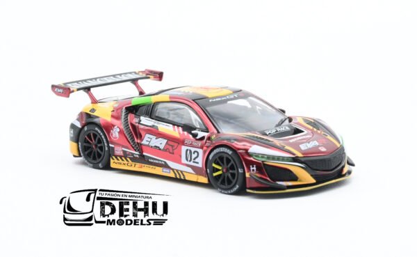 Auto a Escala 1/64 Honda NSX EVA RT Production Model-02 NSX GT3 Rojo, PR64-0108 Pop Race - Imagen 3