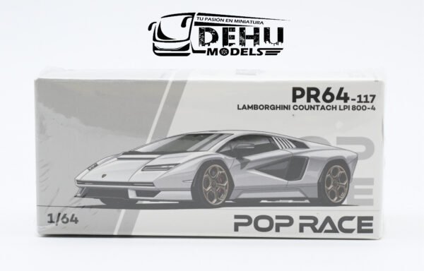 Auto a Escala 1/64 Lamborghini Countach LPI 800-4 Blanco, PR64-0117 Pop Race - Imagen 13