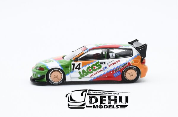 Auto a Escala 1/64 Pandem Civic EG6 Metallic JACCS Naranja - Verde - Rojo, PR64-0128 Pop Race - Imagen 9