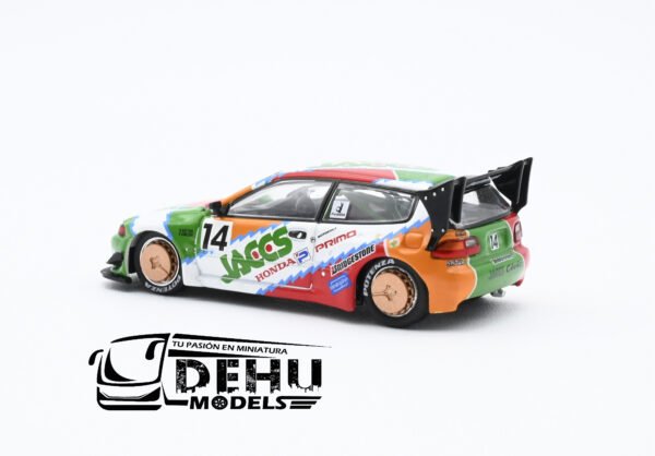 Auto a Escala 1/64 Pandem Civic EG6 Metallic JACCS Naranja - Verde - Rojo, PR64-0128 Pop Race - Imagen 8