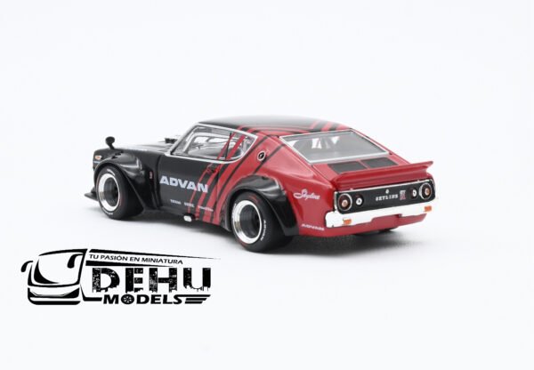 Auto a Escala 1/64 Skyline KPGC110 Kenmeri ADVAN Negro - Rojo, PR64-0199 Pop Race - Imagen 8