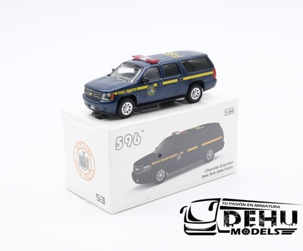 Camioneta a Escala 1/64 Chevrolet Suburban New York State Police Azul - Amarillo, CBP-053 596 Model - Imagen 10