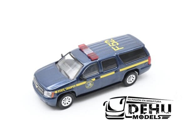 Camioneta a Escala 1/64 Chevrolet Suburban New York State Police Azul - Amarillo, CBP-053 596 Model - Imagen 9