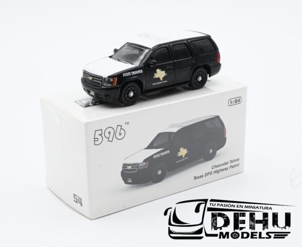 Camioneta a Escala 1/64 Chevrolet Tahoe Texas DPS Highway Patrol Negro - Blanco, CBP-054 596 Model - Imagen 10
