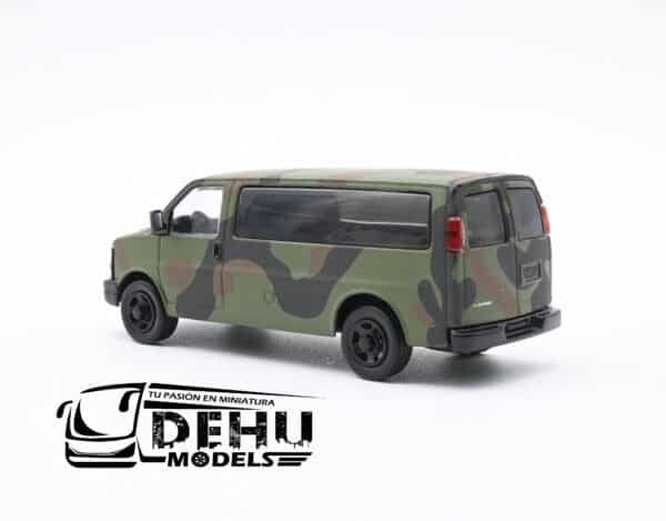 Camioneta a Escala 1/64 Chevrolet Express Militar Camuflaje Militar Verde - Camuflaje, CBP-056 596 Model - Imagen 6