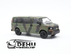 Camioneta a Escala 1/64 Chevrolet Express Militar Camuflaje Militar Verde - Camuflaje, CBP-056 596 Model