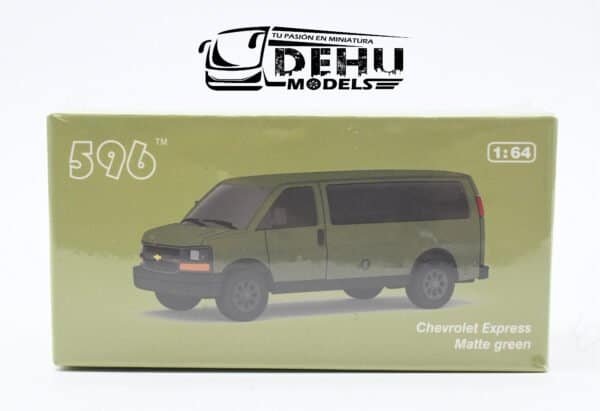 Camionta a Escala 1/64 Chevrolet Express Verde Mate - Negro, CBP-057 596 Model - Imagen 11