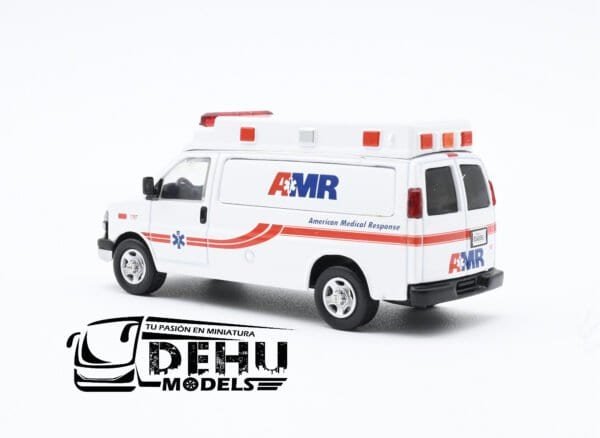 Camioneta a Escala 1/64 Chevrolet Express American Medical Response Blanco - Rojo - Azul, CBP-058 596 Model - Imagen 6