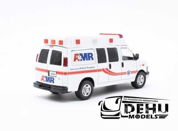 Camioneta a Escala 1/64 Chevrolet Express American Medical Response Blanco - Rojo - Azul, CBP-058 596 Model - Imagen 5