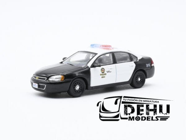 Auto a Escala 1/64 Chevrolet Impala Los Angeles, California Police Negro - Blanco, CBP-060 596 Model