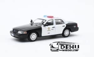 Auto a Escala 1/64 Ford Crown Victoria Los Angeles, California Police Negro - Blanco, CBP-067 596 Model