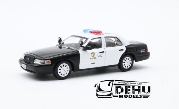 Auto a Escala 1/64 Ford Crown Victoria Los Angeles, California Police Negro - Blanco, CBP-067 596 Model