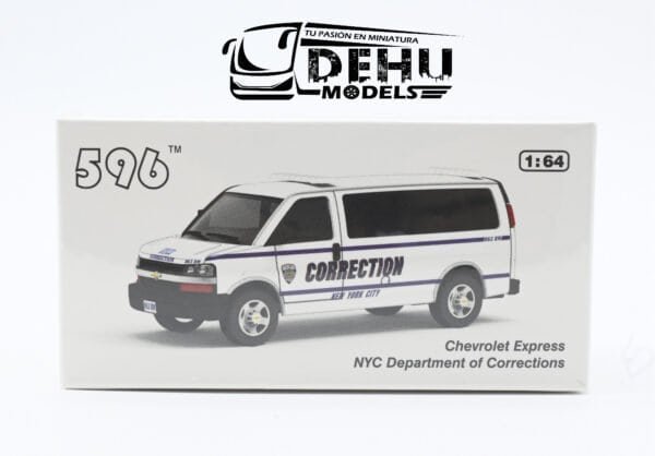 Camioneta a Escala 1/64 Chevrolet Express NYC Department of Corrections Blanco - Azul, CBP-071 596 Model - Imagen 11