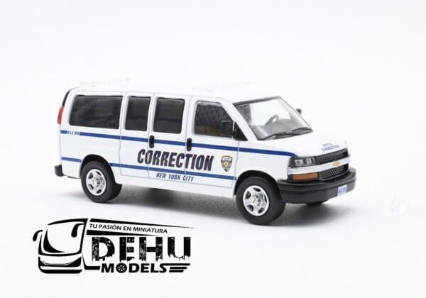 Camioneta a Escala 1/64 Chevrolet Express NYC Department of Corrections Blanco - Azul, CBP-071 596 Model