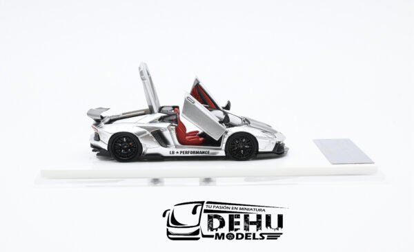 Auto a Escala 1/64 Lamborghini Aventador LP700-4 LBWK Liberty Walk Gris-Negro, LAAVLLBWGRNE Rhino Model - Imagen 4