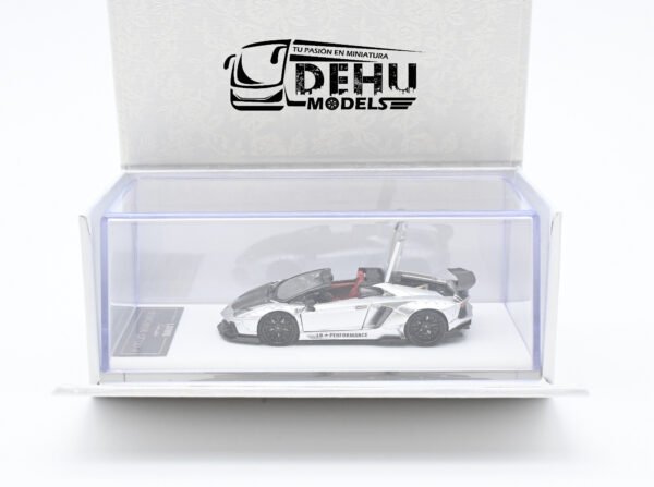 Auto a Escala 1/64 Lamborghini Aventador LP700-4 LBWK Liberty Walk Gris-Negro, LAAVLLBWGRNE Rhino Model - Imagen 13