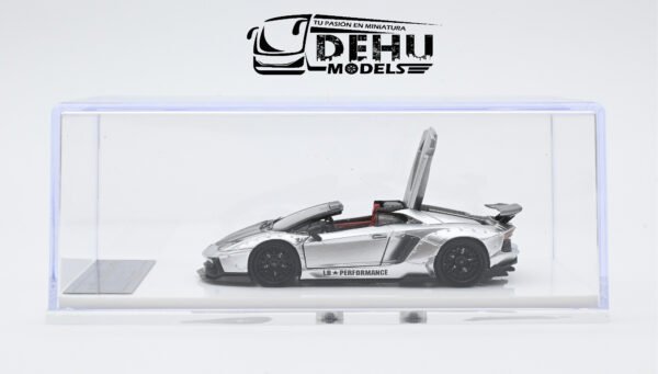 Auto a Escala 1/64 Lamborghini Aventador LP700-4 LBWK Liberty Walk Gris-Negro, LAAVLLBWGRNE Rhino Model - Imagen 12