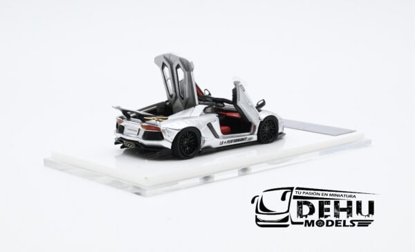 Auto a Escala 1/64 Lamborghini Aventador LP700-4 LBWK Liberty Walk Gris-Negro, LAAVLLBWGRNE Rhino Model - Imagen 5