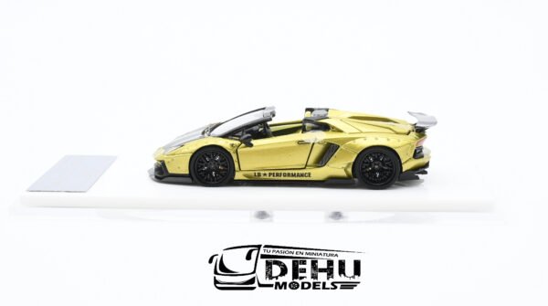 Auto a Escala 1/64 Lamborghini Aventador LP700-4 LBWK Liberty Walk Oro-Negro, LAAVLLBWORNE Rhino Model - Imagen 13