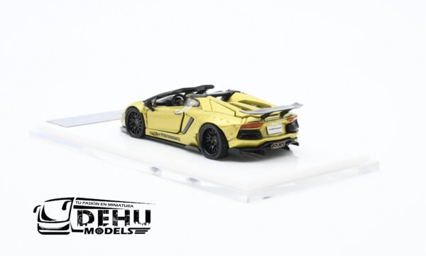 Auto a Escala 1/64 Lamborghini Aventador LP700-4 LBWK Liberty Walk Oro-Negro, LAAVLLBWORNE Rhino Model - Imagen 12