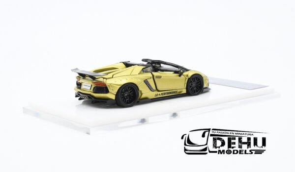 Auto a Escala 1/64 Lamborghini Aventador LP700-4 LBWK Liberty Walk Oro-Negro, LAAVLLBWORNE Rhino Model - Imagen 5