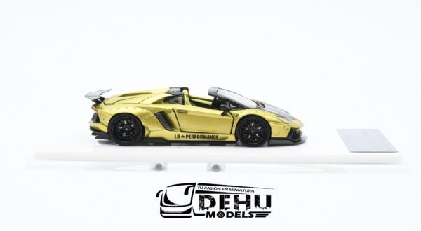 Auto a Escala 1/64 Lamborghini Aventador LP700-4 LBWK Liberty Walk Oro-Negro, LAAVLLBWORNE Rhino Model - Imagen 4