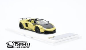 Auto a Escala 1/64 Lamborghini Aventador LP700-4 LBWK Liberty Walk Oro-Negro, LAAVLLBWORNE Rhino Model