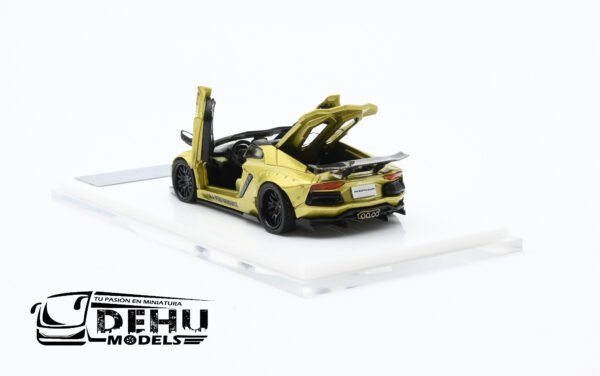 Auto a Escala 1/64 Lamborghini Aventador LP700-4 LBWK Liberty Walk Oro-Negro, LAAVLLBWORNE Rhino Model - Imagen 8