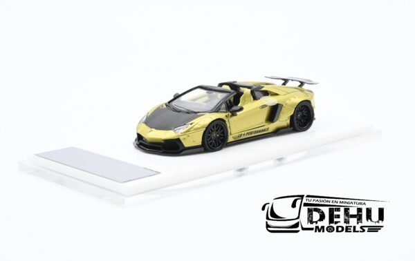 Auto a Escala 1/64 Lamborghini Aventador LP700-4 LBWK Liberty Walk Oro-Negro, LAAVLLBWORNE Rhino Model - Imagen 14
