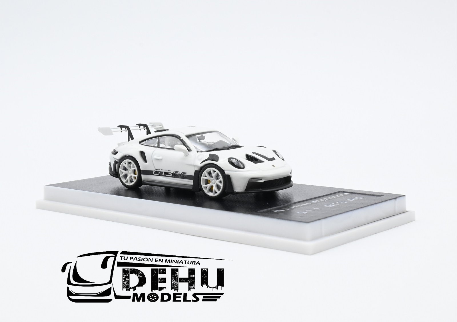 Auto a Escala 1/64 Porsche 911 GT3 RS (brilla en la oscuridad) Blanco-Negro, P911GRBNMJ MJ Models - Imagen 3