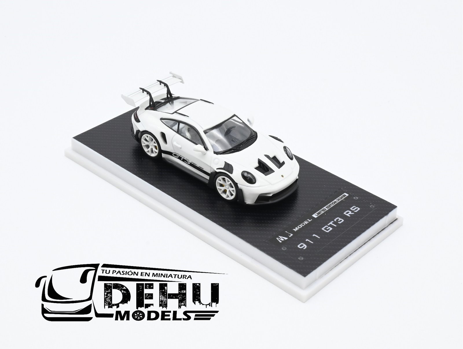Auto a Escala 1/64 Porsche 911 GT3 RS (brilla en la oscuridad) Blanco-Negro, P911GRBNMJ MJ Models - Imagen 2