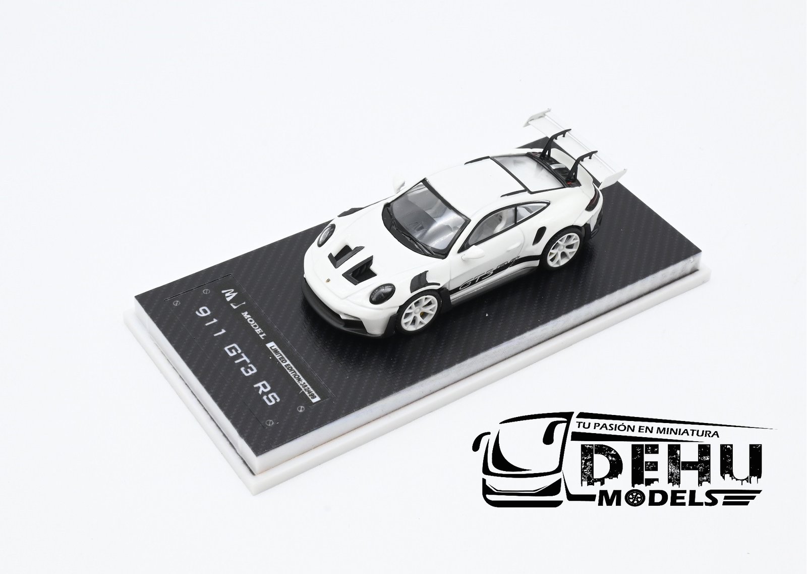 Auto a Escala 1/64 Porsche 911 GT3 RS (brilla en la oscuridad) Blanco-Negro, P911GRBNMJ MJ Models - Imagen 9