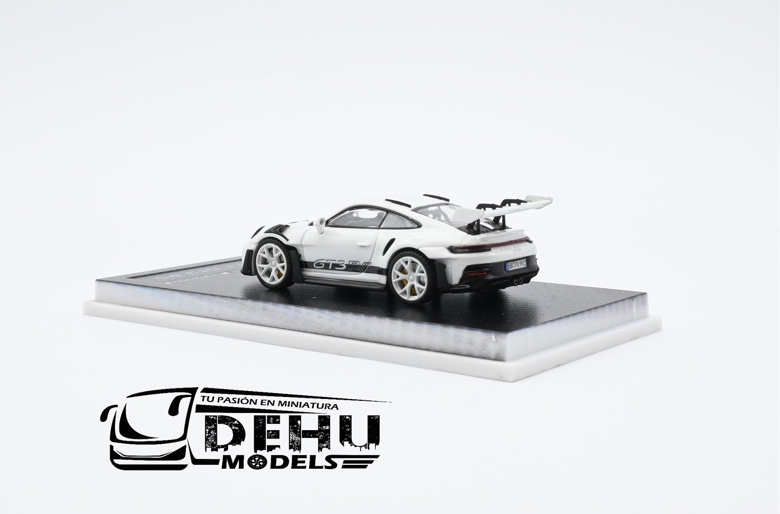 Auto a Escala 1/64 Porsche 911 GT3 RS (brilla en la oscuridad) Blanco-Negro, P911GRBNMJ MJ Models - Imagen 6