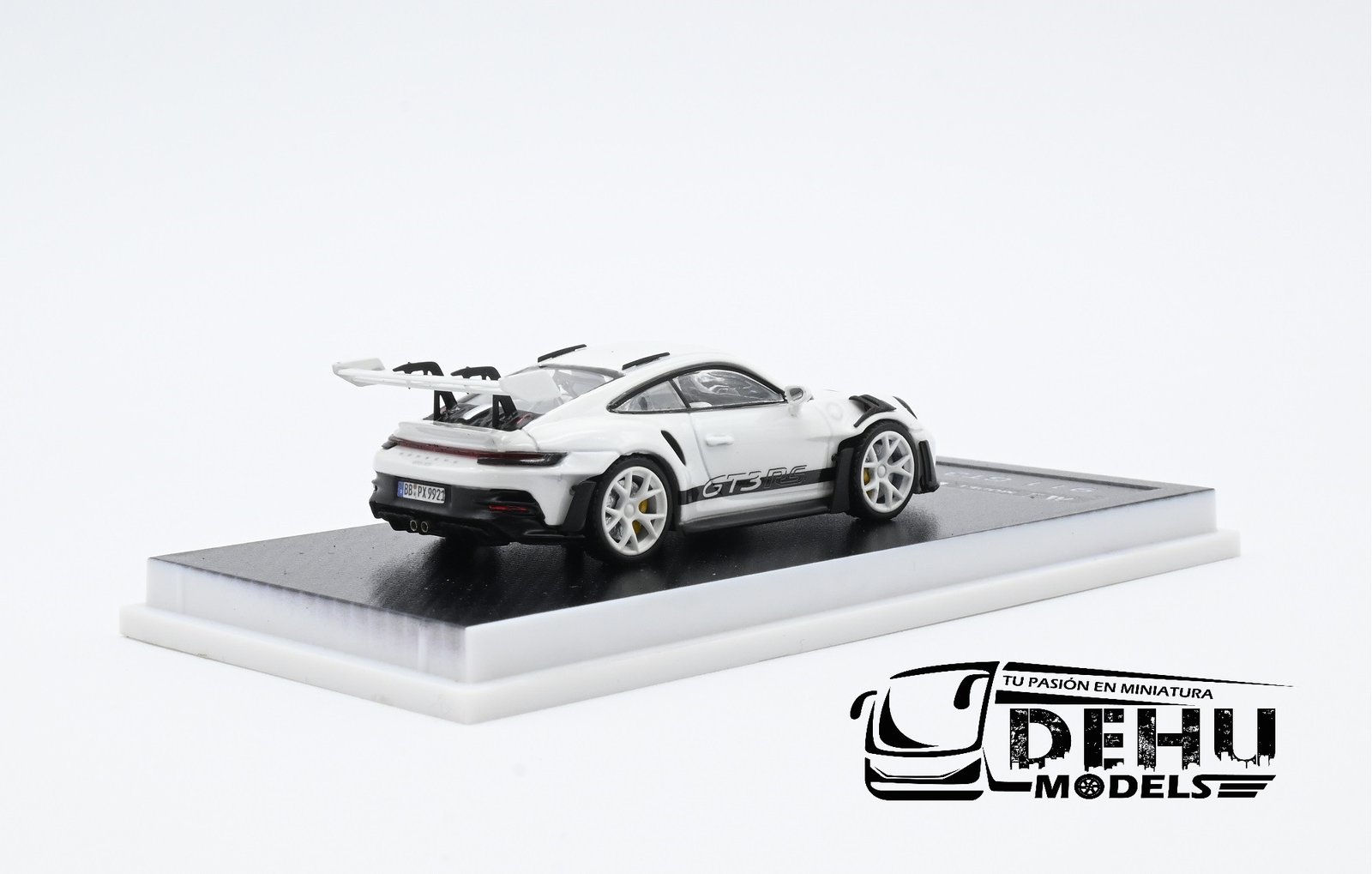 Auto a Escala 1/64 Porsche 911 GT3 RS (brilla en la oscuridad) Blanco-Negro, P911GRBNMJ MJ Models - Imagen 5