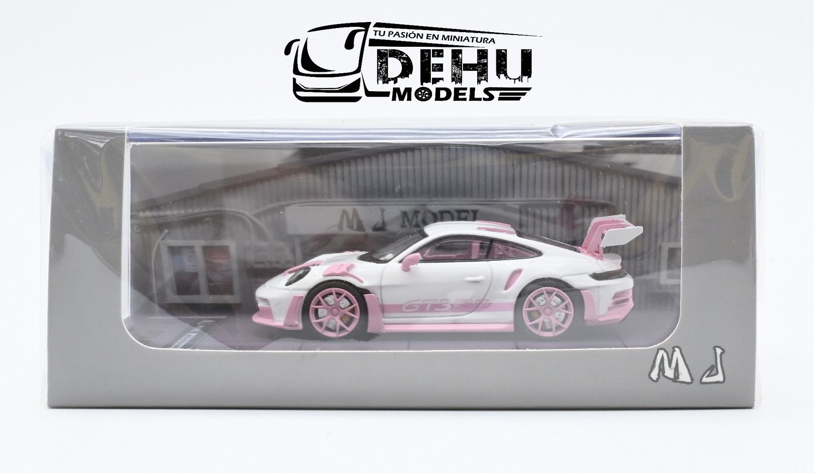 Auto a Escala 1/64 Porsche 911 GT3 RS Blanco - Rosa, P911GRBRMJ MJ Models - Imagen 12