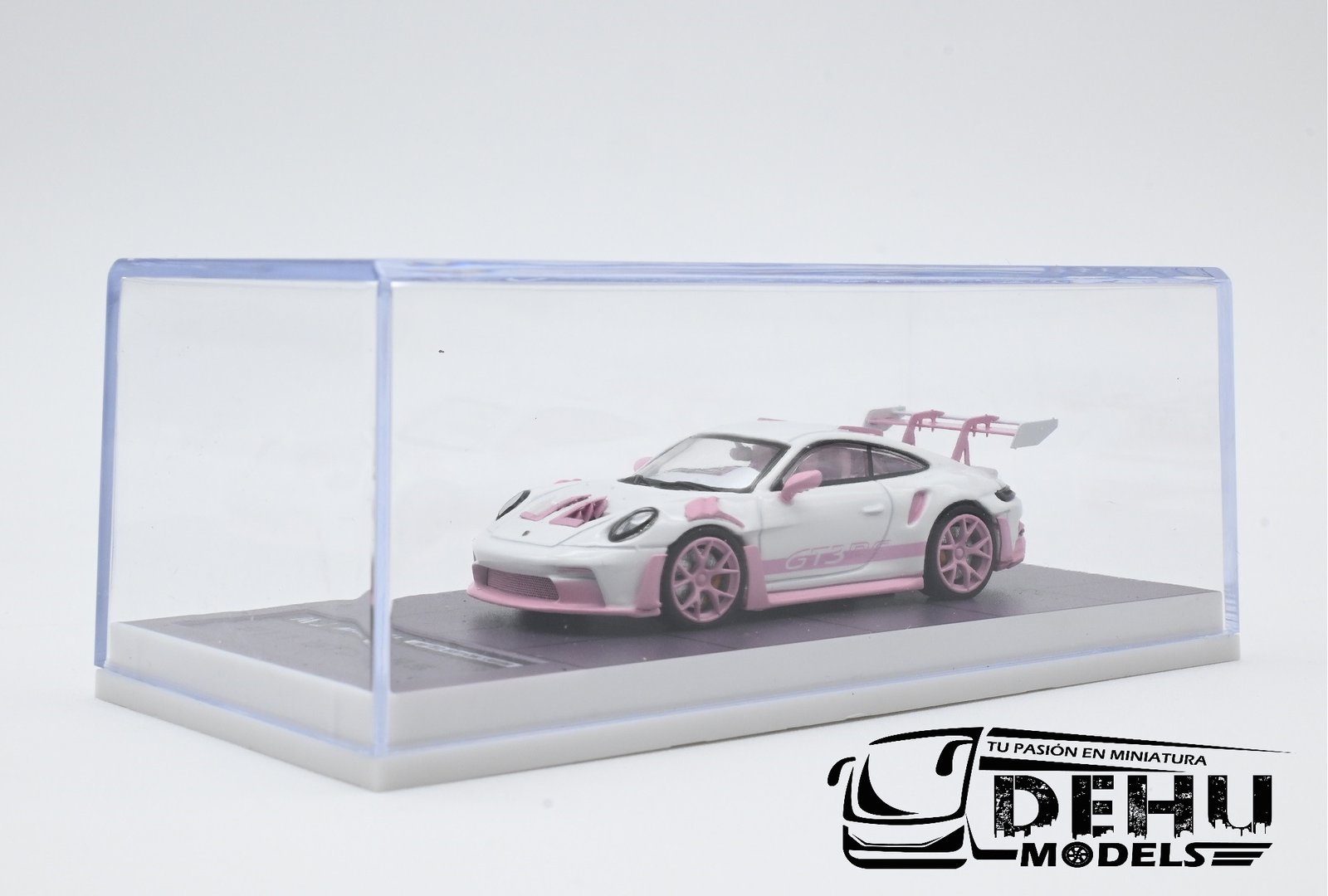 Auto a Escala 1/64 Porsche 911 GT3 RS Blanco - Rosa, P911GRBRMJ MJ Models - Imagen 10