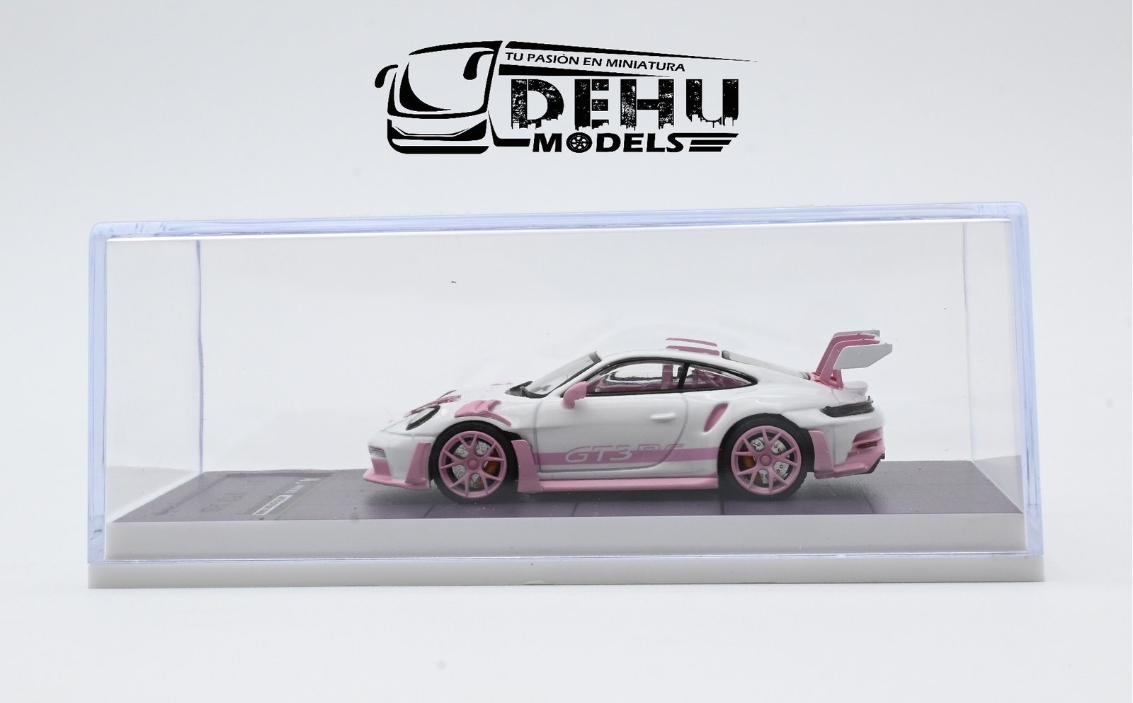 Auto a Escala 1/64 Porsche 911 GT3 RS Blanco - Rosa, P911GRBRMJ MJ Models - Imagen 11