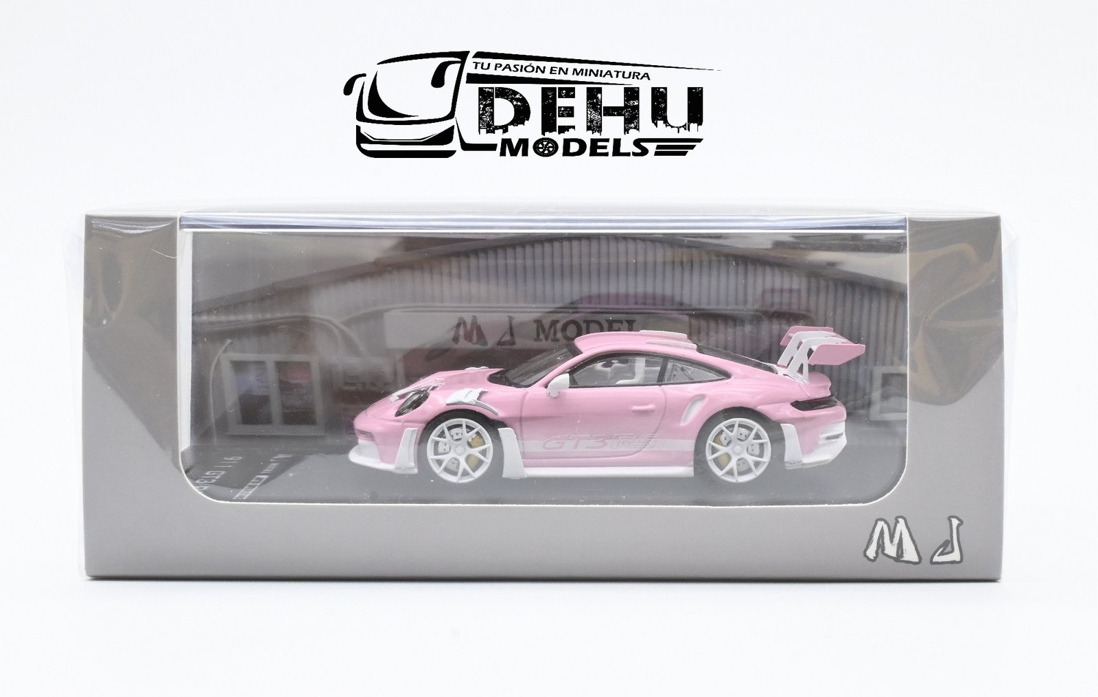 Auto a Escala 1/64 Porsche 911 GT3 RS Rosa - Blanco, P911GRRBMJ MJ Models - Imagen 12