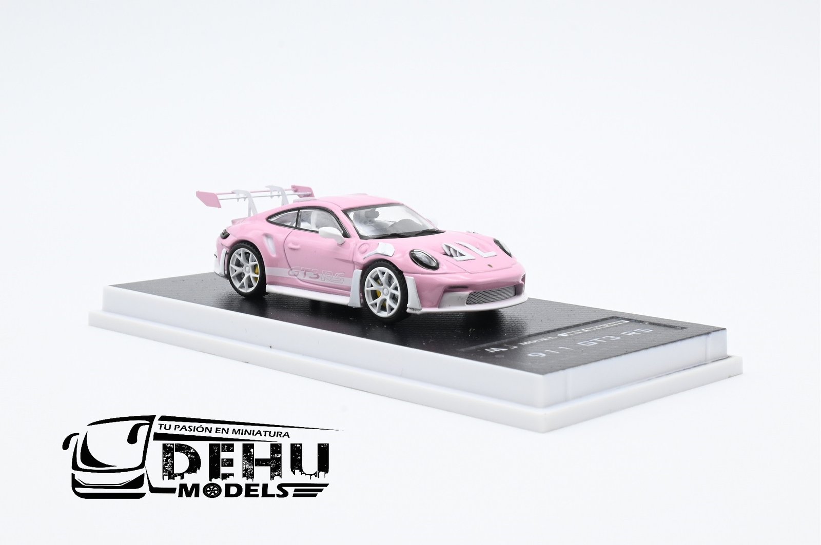 Auto a Escala 1/64 Porsche 911 GT3 RS Rosa - Blanco, P911GRRBMJ MJ Models - Imagen 3