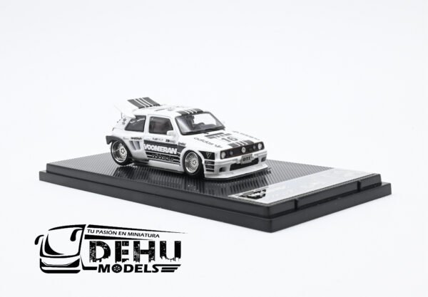 Auto a Escala 1/64 Volkswagen Golf MK2 Adidas Motorsport Blanco - Negro, VWGMK2ADMS Liberty64 - Imagen 3