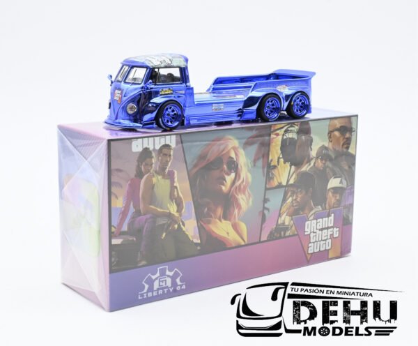 Camioneta a Escala 1/64 Volkswagen T1 GTA VI Azul Cromo, VWT1GTVIAZCR Liberty64 - Imagen 10
