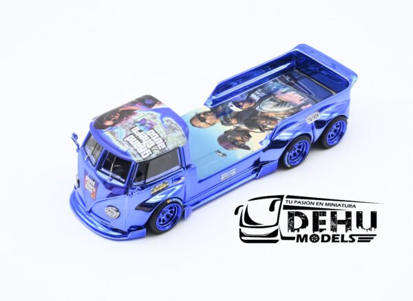 Camioneta a Escala 1/64 Volkswagen T1 GTA VI Azul Cromo, VWT1GTVIAZCR Liberty64 - Imagen 9
