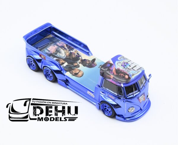 Camioneta a Escala 1/64 Volkswagen T1 GTA VI Azul Cromo, VWT1GTVIAZCR Liberty64 - Imagen 2
