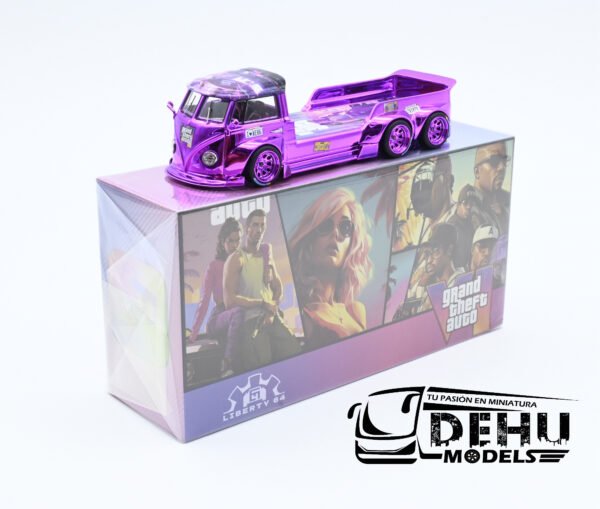 Camioneta a Escala 1/64 Volkswagen T1 GTA VI Morado Cromo, VWT1GTVIMOCR Liberty64 - Imagen 10