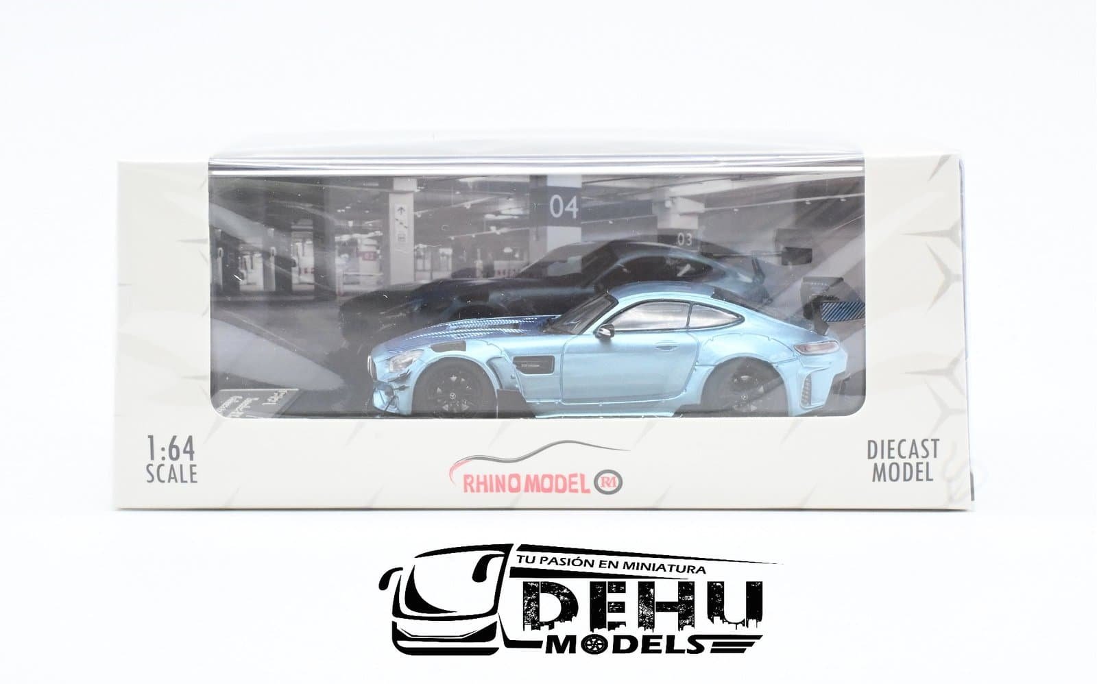 Auto a Escala 1/64 Mercedes Benz AMG GTS Azul - Negro, AMGGTSANRM Rhino Model - Imagen 11