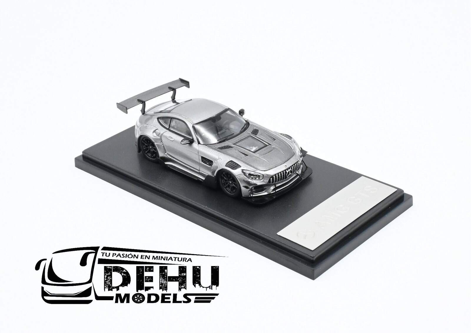 Auto a Escala 1/64 Mercedes Benz AMG GTS Gris-Negro, AMGGTSGNRM Rhino Model - Imagen 2