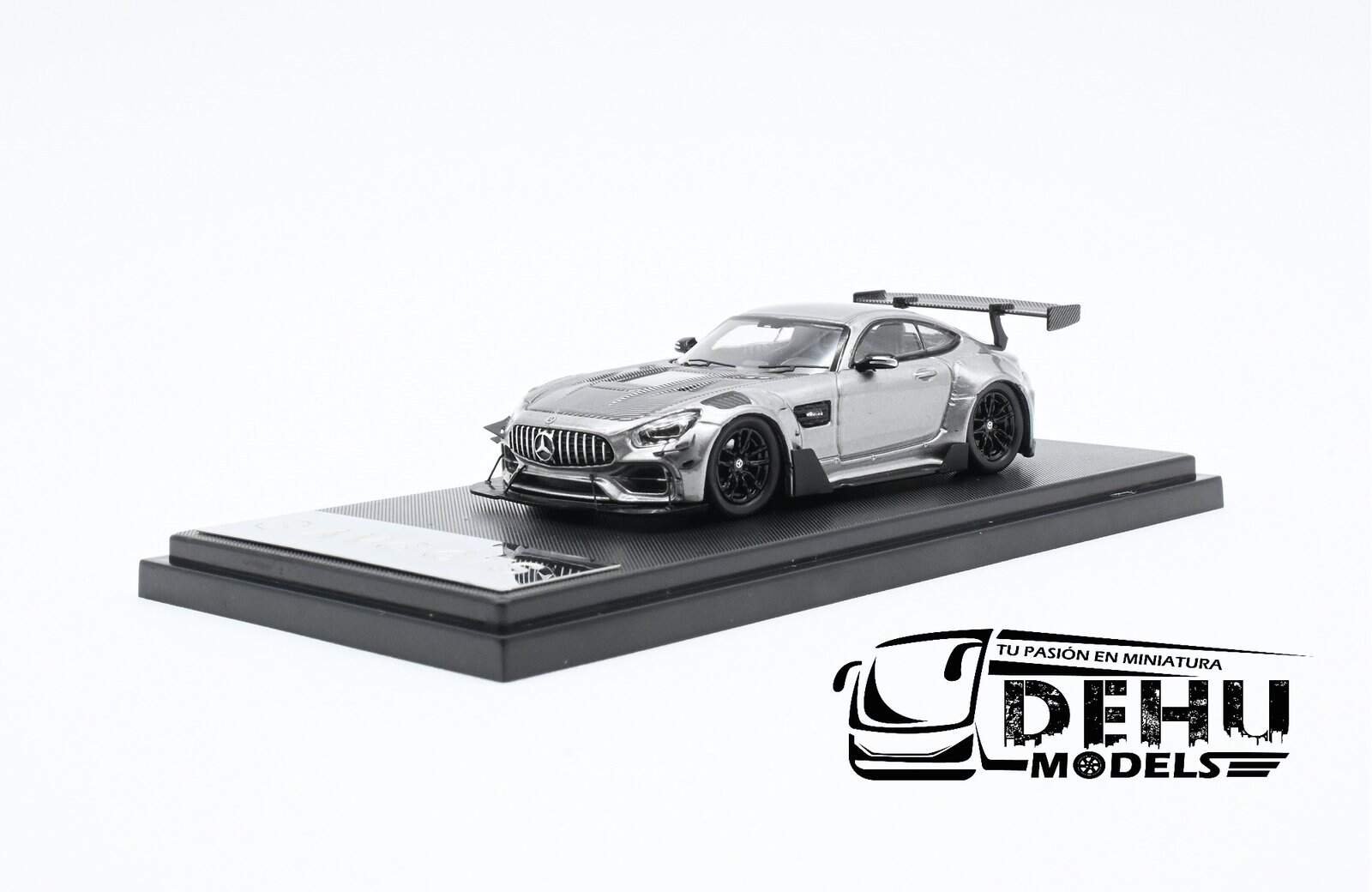 Auto a Escala 1/64 Mercedes Benz AMG GTS Gris-Negro, AMGGTSGNRM Rhino Model