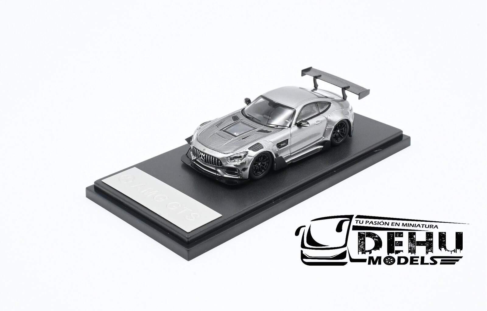 Auto a Escala 1/64 Mercedes Benz AMG GTS Gris-Negro, AMGGTSGNRM Rhino Model - Imagen 9