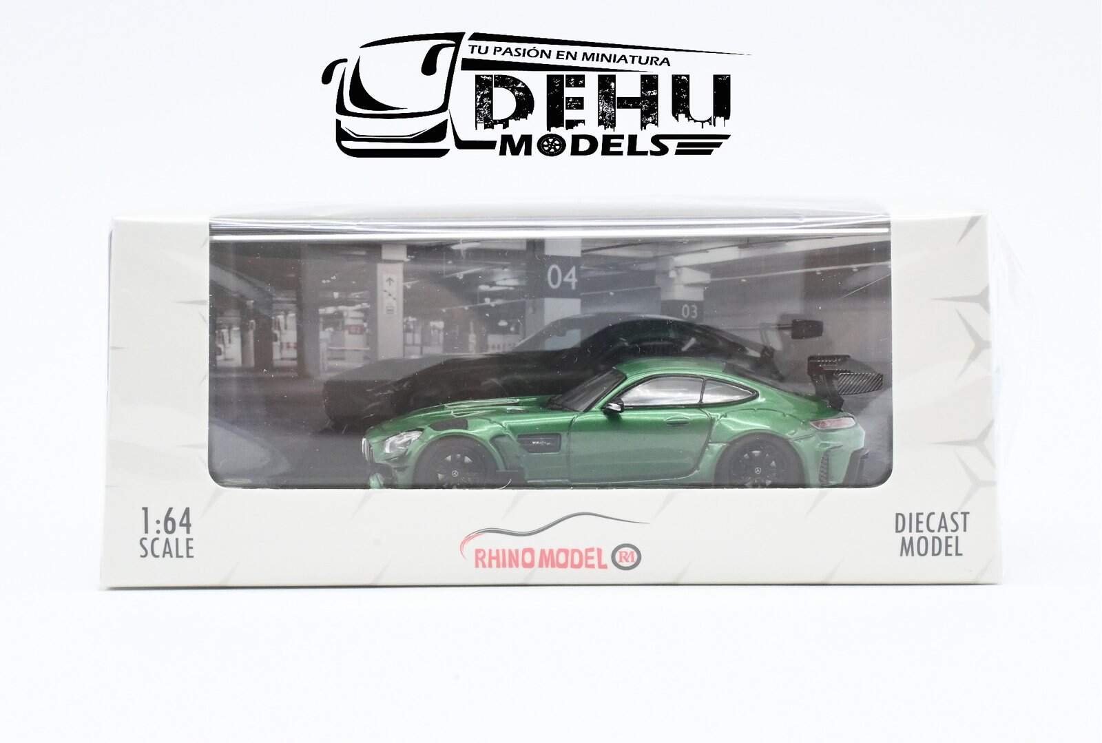 Auto a Escala 1/64 Mercedes Benz AMG GTS Verde-Negro, AMGGTSVNRM Rhino Model - Imagen 12