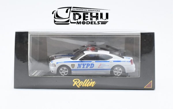Auto a Escala 1/64 Dodge Charger New York Police Department Azul - Blanco, DOCHNYPDROLL Rollin - Imagen 13